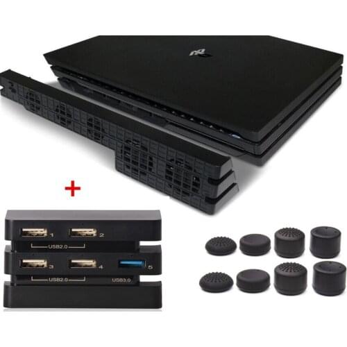 Cooling Fan 5 cooler Heat Exhauster coolingpad+Extender USB Adapter 5-in-1 HUB Combo Kit For PlayStation 4 Pro PS4 Pro Console