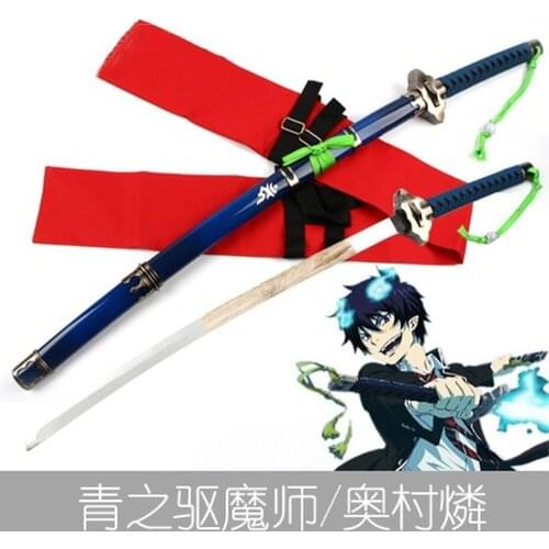 Blue Exorcist Okumura Rin Wooden Sword Ao No Exorcist Weapon Cosplay Props Sword Personal Collection Home Decor Shipping Free