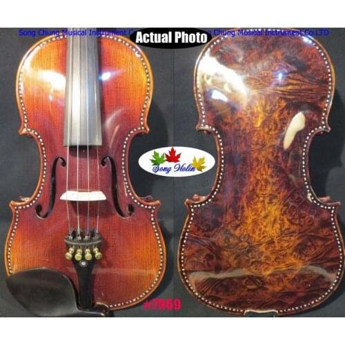 Strad style SONG Brand Master inlay 4/4 violin,brideye maple,powerful sound#7969