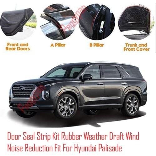 Door Seal Strip Kit Self Adhesive Window Engine Cover Soundproof Rubber Weather Draft Wind Noise Reduction Fit For Hyundai Palis