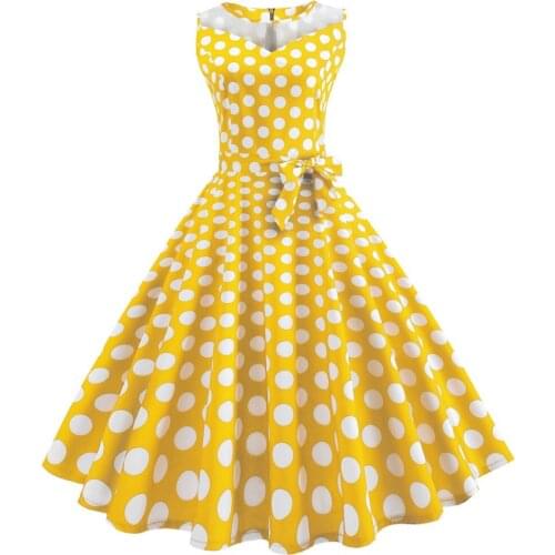 Retro Vintage Style Sleeveless with Bow 3D Skull Dot Printed 2018 Summer Women Dress A-line Y Party Sexy Casual Dress