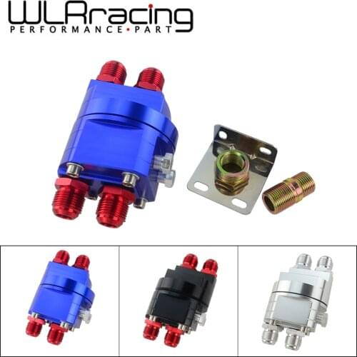 WLR RACING - ALUMINUM OIL FILTER RELOCATION MALE FITTING ADAPTER KIT 3/4X16 AND 20X1.5 Filter Cooler Sandwich ADAPTER WLR6724