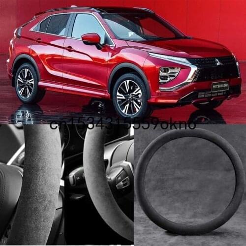 For MITSUBISHI Eclipse Cross Black Alcantara Suede Car Steering Wheel Cover Car Accessories