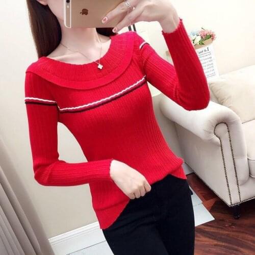 Women Spring Winter Style Knitted Sweater Pullovers Lady Casual Peter Pan Collar Long Sleeve Pullovers Tops ZZ0021