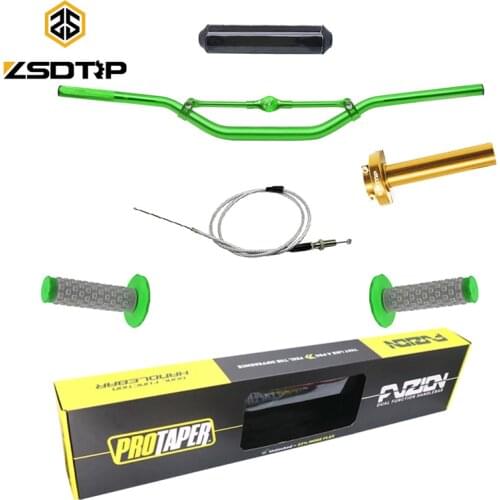 ZSDTRP Handlebar For PRO Taper Pack Bar 1-1/8" Handle bar Pads Grips with Cable Dirt Pit Bike Motorcycle CNC Handlebar 800mm