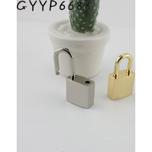 5sets High quality gold Padlock standard gold silver bronze handbag bags closured locks with 1 key Bag hardware accessories