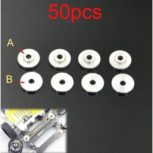 50PCS 15110 Aluminum Alloy Gasket Convex/Flat Washer 2x8mm Guide Roller Spacer Wide Filler for RC Tamiya Mini 4WD Car