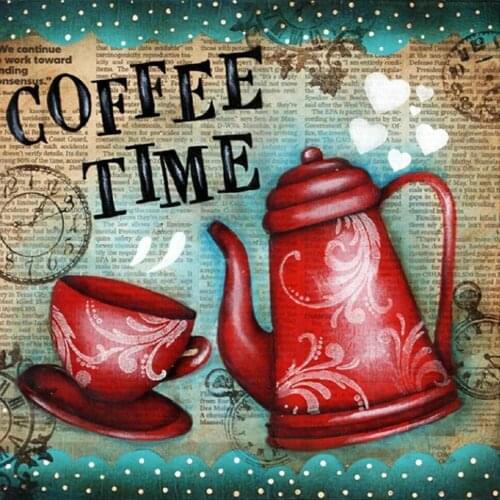 5D DIY diamond painting Coffee Time Full Drill Diamond Embroidery Cross Stitch Mosaic Craft Kits Home Decor Christmas Gift