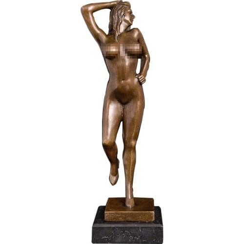 ArtsHom DS-588 Bronze Western Art Figures Sculpture Human Body Oomph Libido Nude Sexy Girl Statue Household Bronze Woman