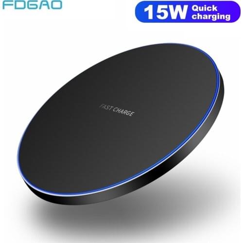 FDGAO 15W/10W Qi Wireless Charger For iPhone 11 X XS XR AirPods Pro Type C Fast Charging Pad Base For Samsung S9 S10 S20 Note 10