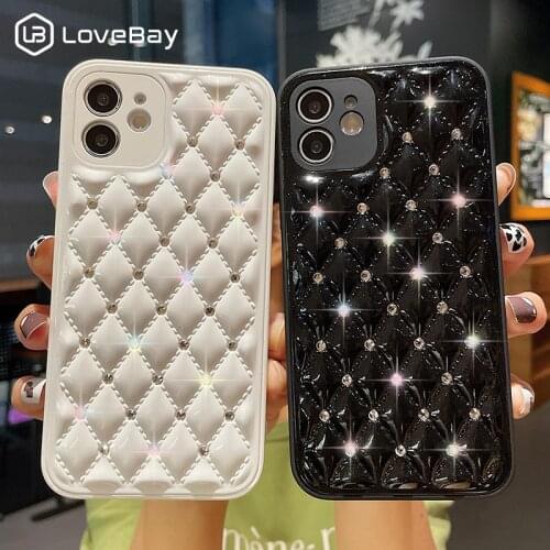 Glitter Diamond Solid Color Camera Protective Phone Case For iPhone 11 12 Pro Max X XR XS Mini 7 8 Plus SE 2020 Shockproof Back