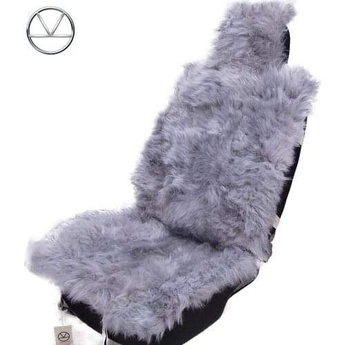 KAWOSEN 100% Natural Fur Sheepskin Car Seat Covers, Universal Wool Car Seat Cushion,Winter Warm Car Front Seat Cover SWSC02