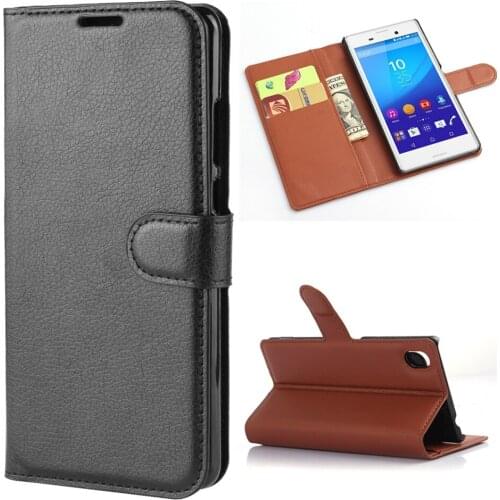 Wallet Cover Card Holder Phone Cases for Sony Xperia M4 Aqua Leather Case Protective Shell