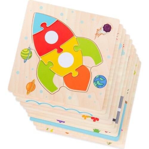 3d Wooden Puzzle Toys For Children Tangram Games Learning Cartoon Intelligence Math Toys Jigsaw Wood Montessori Educational Toys