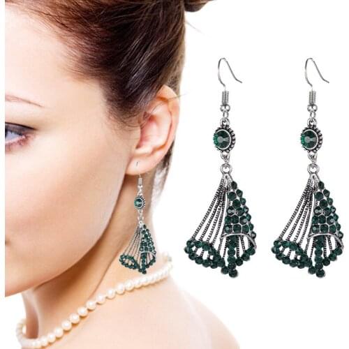 European & American Vintage Multi-layer Diamond Earrings Fashion Woman Alloy Eardrop New Arrival Retro Imitate Diamond Jewelry