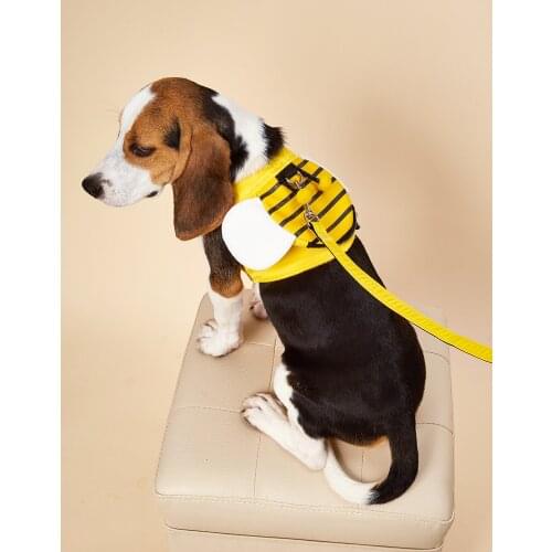 No pull Fleece Bumble Bee Dog harness Cat Pet Clothes Hoodie Fancy Costume for Cats Small and Medium Dog