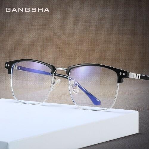 GANGSHA Computer Glasses Frame Square Eyeglasses ULTEM Anti Blue Light Eyewear Prescription For Women Men Oculos de grau 52016