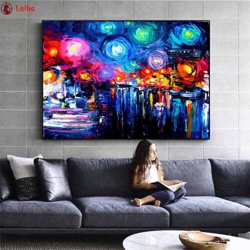 Full drill square Crystal Paintings Abstract art, starry sky and seascape Diamond Embroidery Full round 5d Diy diamond painting