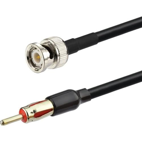 Superbat BNC Plug to AM/FM Motorola Plug - Car Radio Antenna Connector Adapter RG58 Coaxial Extension Cable 12" 30cm