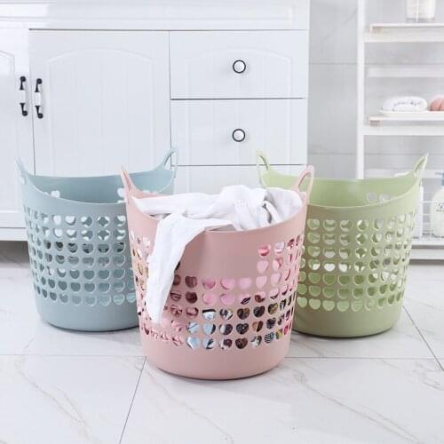 Laundry Basket, Thicken PE Laundry Hamper with Handle Round Collapsible Laundry Basket Dorm Dirty Clothes Storage Bags