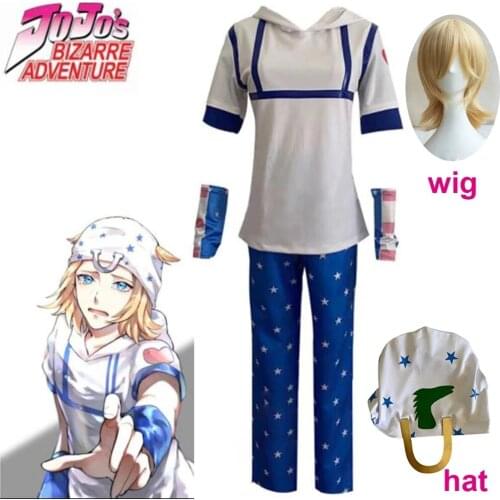 JoJos Bizarre Adventure Johnny Joestar Suit Cosplay Costume Halloween Carnival Costumes Free Shipping