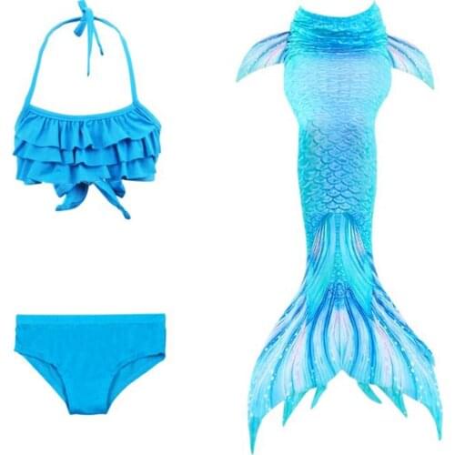 New Girls Swimming Mermaid Tails Costume Little Children Ariel Mermaid Monofin Swimsuit Kids Swimwear Bathing Suit Fin 4-12Y