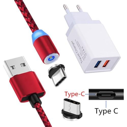 For Samsung galaxy S8 A50 Huawei P Smar Z P30 lite P20 Mate 20 9 Pro Honor 9X Magnetic Type C Charge Cable LED light USB Charger