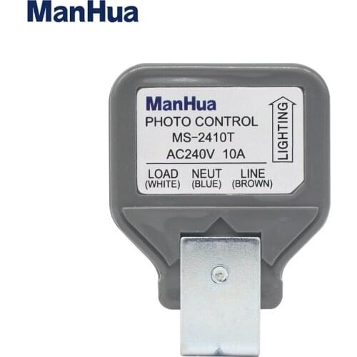 Manhua 10A,240VAC Photocontrol electronic light sensor switch model MS-2410T