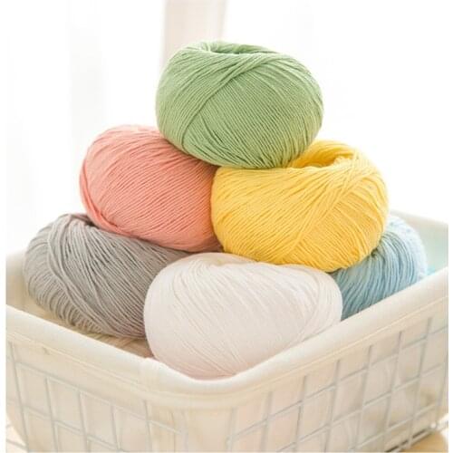 55g Weaving cottage cotton soft baby cotton thread hand-woven sweater thread baby milk cotton thread Woolyard colorful yarn