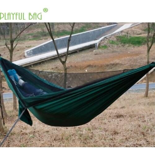 Outdoor Mosquito 270*140 Net Hammock 210T nylon spinning parachute cloth anti-mosquito hammock Comfortable and light ZI03