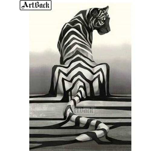 New 5d diy diamond painting tiger leopard icon full square drill 3D diamond embroidered diamond mosaic rhinestone kit ARD29