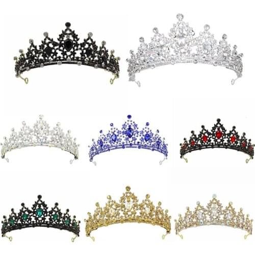 Crystal Headband Rhinestone Princess Crown Vintage Style Metal Hair Hoop Princess Headpieces Bridal Hair Accessories