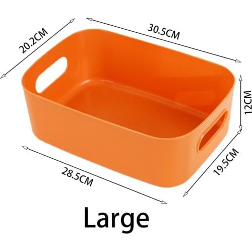 Plastic Storage Basket Organizer Environmental Desktop Plastic Storage Box with Handle Snack Book Household Kitchen Sorting Box
