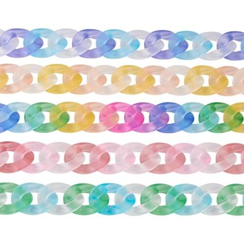 5 Strands Transparent Acrylic Handmade Curb Chain Twisted Chain Findings for Jewelry Making DIY Bracelets Earrings Necklaces