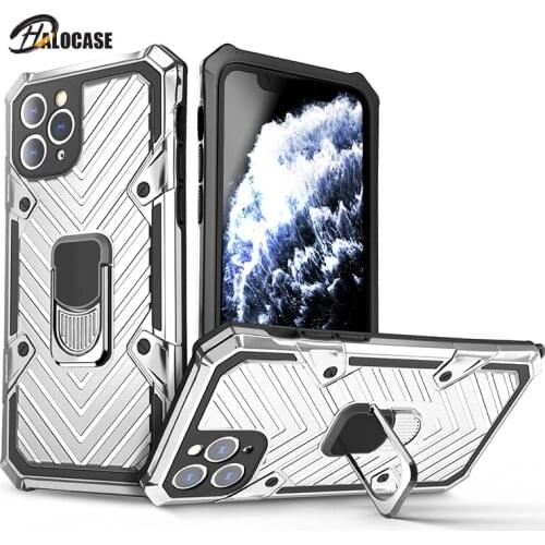 Luxury Armor Shockproof Phone Case for Iphone SE 12 11 Pro Max XS Max XR X 7 8 6s Plus Full Cover Car Magnetic Ring Bumper Cover