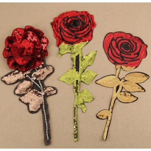 Rose Patch Iron on Flower Patches for Clothes DIY Accessory T-shirt Dresses Decoration Sticker