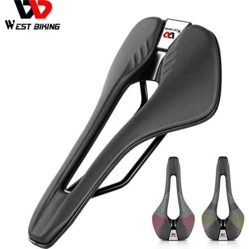 WEST BIKING Professional Bicycle Saddle Hollow Ultralight Bike Racing Seat Soft Leather Cushion For Man MTB Road Cycling Parts