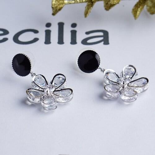 Zircon earrings dangle earrings flower earring for women girls luxury drop earrings for daily for party wedding jewelry