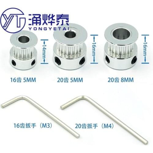 Timing pulley 2GT-20 tooth 16 tooth Bandwidth 6 mm Inner hole 5/8 mm GT2 drive pulley