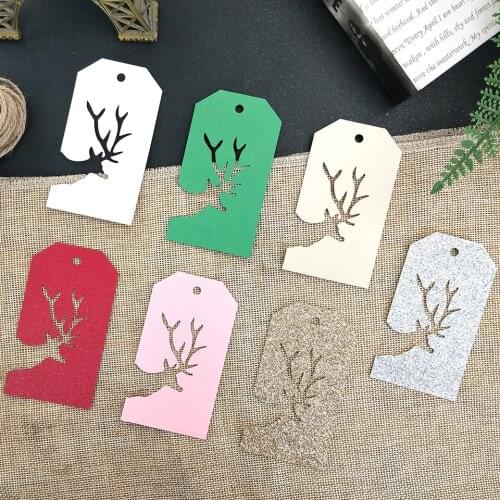 Sculpture Deer Kraft Paper Tags Handmade/Thank You DIY Crafts Labels For Christmas Birthday Favors Elk Hang Tag Gift Wrapping