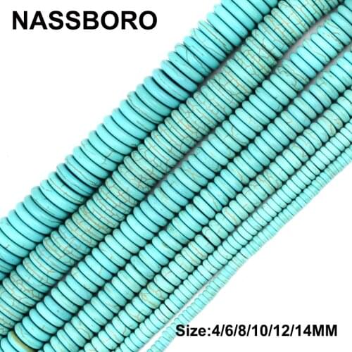 Oblate Round Natural Stone Beads Loose Spacer Beads For Jewelry Making DIY/Handmade Spacers Bracelet Necklace Wholesale