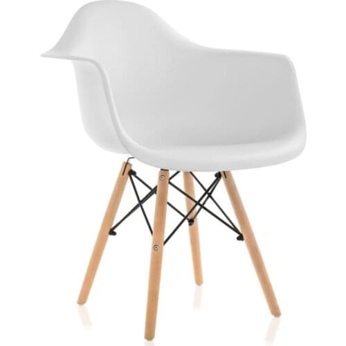 Modern Dining Chairs Armchair with Wooden Legs Sturdy, PP Seat, Modern Leisure Chair Durable for Kitchen Room, Living Room