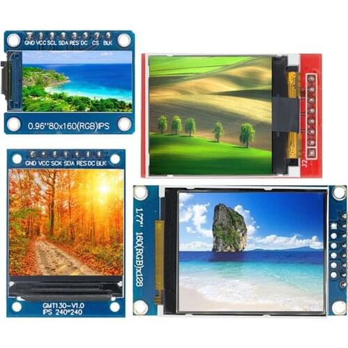 TFT Display 0.96/1.3/1.44/1.77/1.8 inch IPS 7P SPI HD 65K Full Color LCD Module ST7735 Drive IC 80*160 (Not OLED) For Arduino