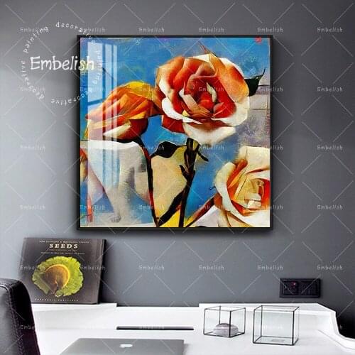 Embelish Beautiful Flowers Abstract Roses By Picasso Artworks Modern Home Decor Pictures Living Room Kandinsky Canvas Paintings