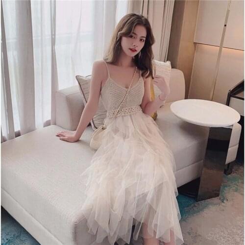 Wfamh Solid Summer Dresses