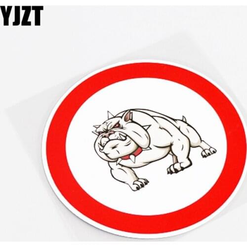 YJZT 11.2CM*11.2CM Personality Warning Mark Bulldog PVC Decal Car Sticker Graphical 13-0848