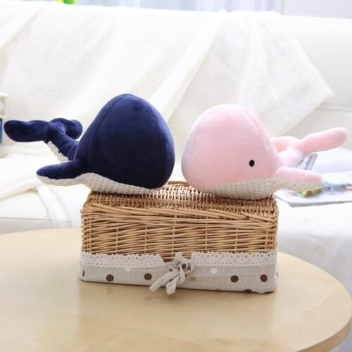 1pc 20cm New Blue Pink Whale Plush Toys Cartoon Stuffed Soft Animal Toy Kawaii Fish Birthday Christmas Gift for Children Girls
