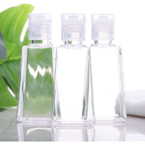 10pcs 30ml Trapezoidal Empty Hand Sanitizer Bottles Refillable Plastic Container Transparent Gel Bottle Bathroom Accessories