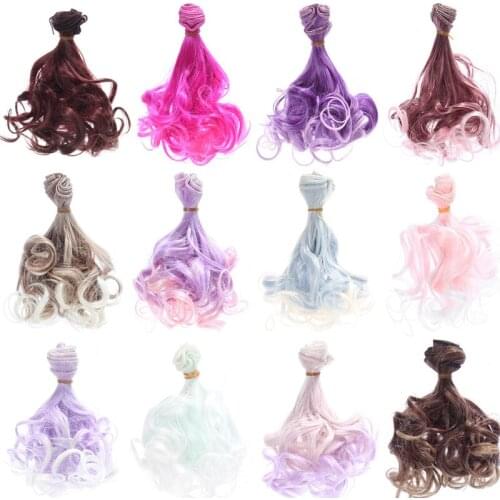 20PCS/LOT Wholesale High Quality 15*100CM Curly Wavy Wigs Synthetic DIY Hair For Dolls BJD