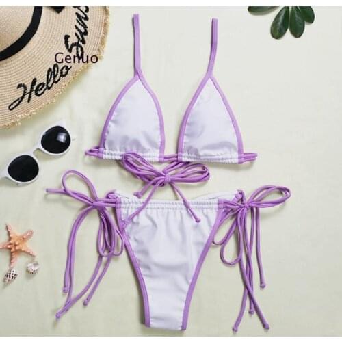 2021 Sexy Women High Waist Bikini Swimsuit Swimwear Female Bandeau Thong Brazilian Biquini Bikini Set Bathing Suit Bather